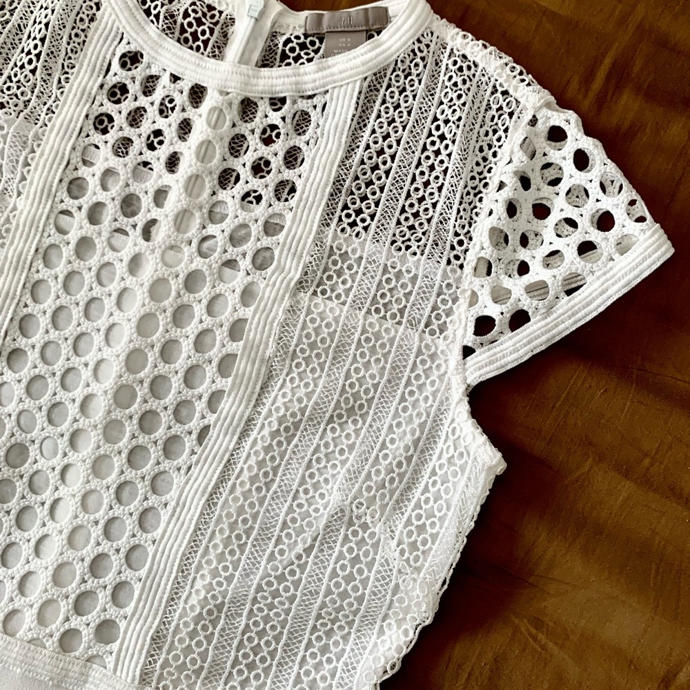 H&M white lace dress size S